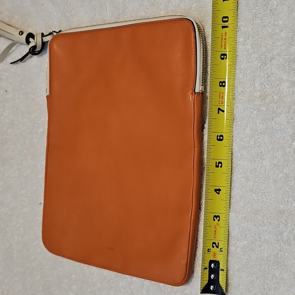 Chloe Orange Leather Pouch with Tassel - Picture 7 of 10